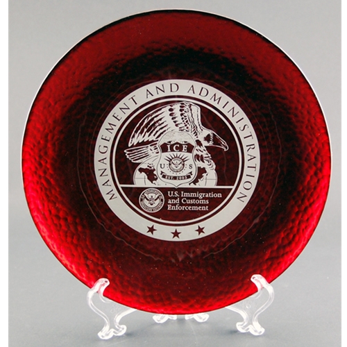 Red Art Glass Plate