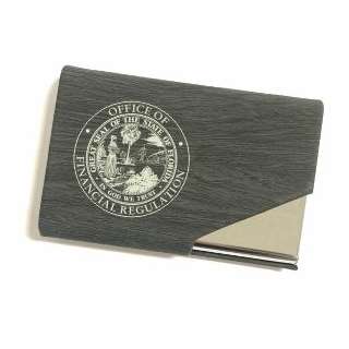 FLOFR Grey/Silver Leather Business Card Holder