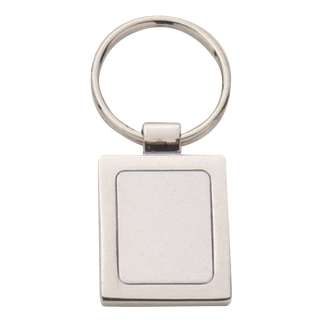 Polished Silver Rectangle Keychain