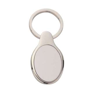 Polished Silver Oval Keychain