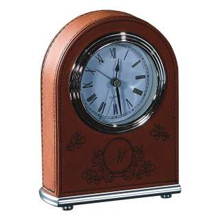 Rawhide Leatherette Desk Clock 